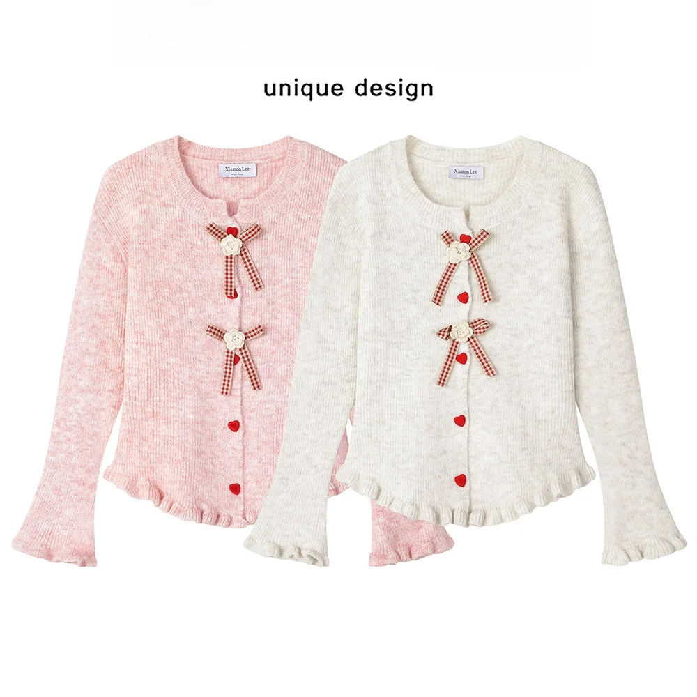 Xinmonlee Western Sle Chic Высококачественный мягкий клейкий свитер с деревянными ушками