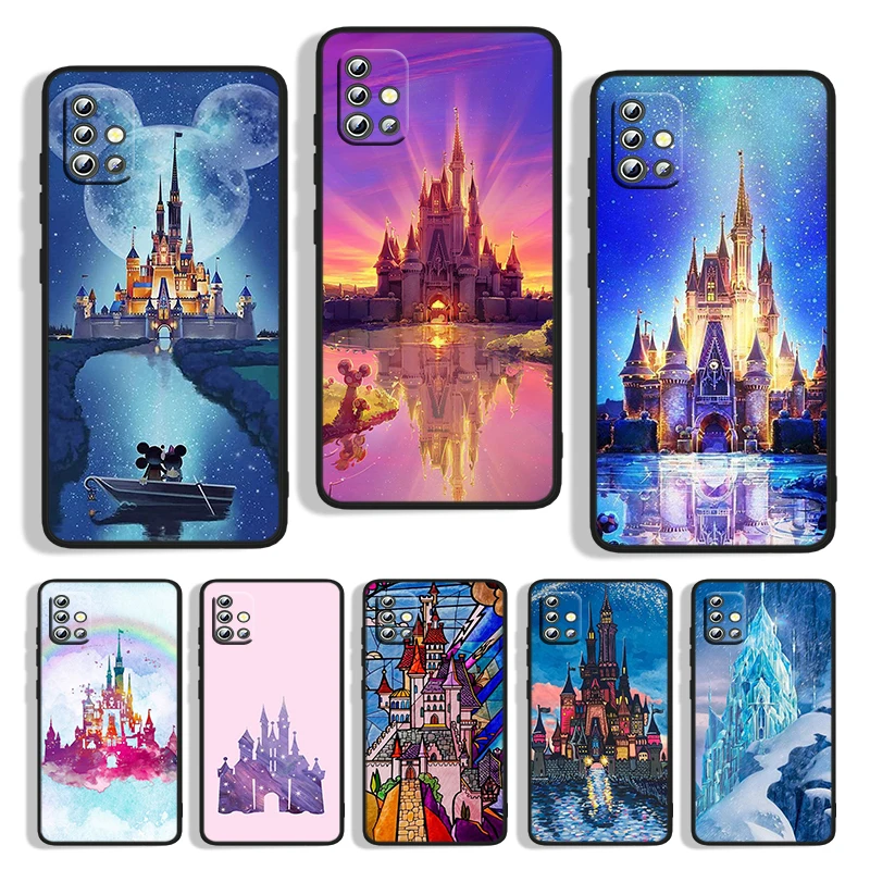 

Disney Castle For Samsung A73 A72 A71 A53 A52 A51 A41 A33 A32 A31 A22 A21S A13 A12 A03S A02 5G Black Phone Case