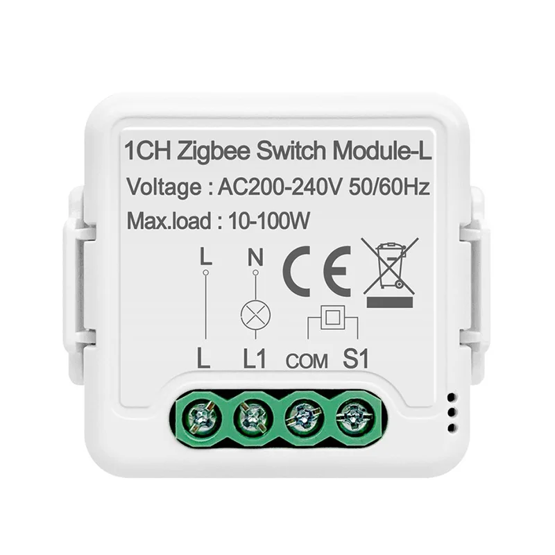 

Tuya Smart ZigBee Light Switch Module No Neutral Wire Required Switch Support 2 Way Control Works Alice Alexa Hey