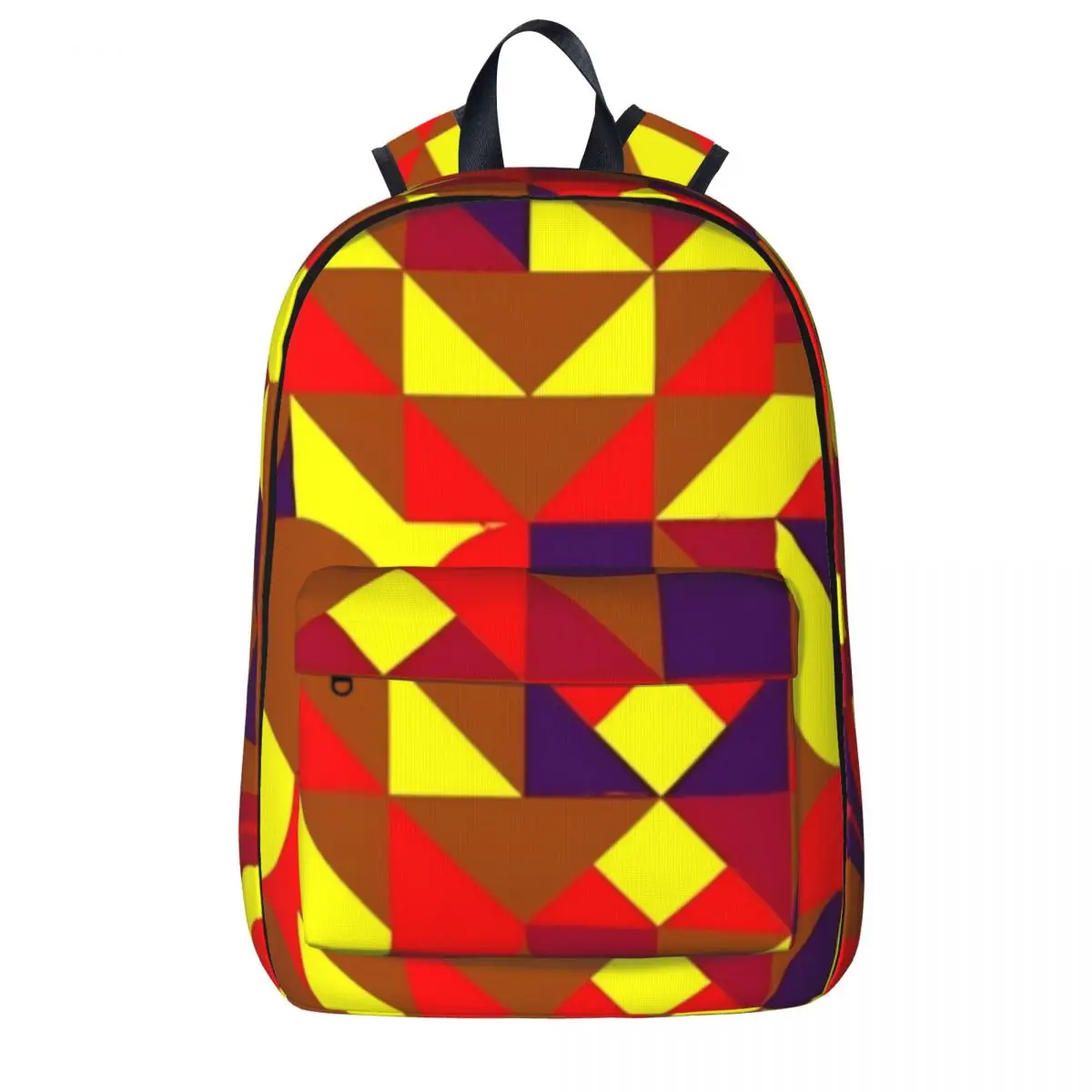 

Colorful Geo Print Backpack Abstract Geometric Teen Polyester University Backpacks Print Fun School Bags Rucksack