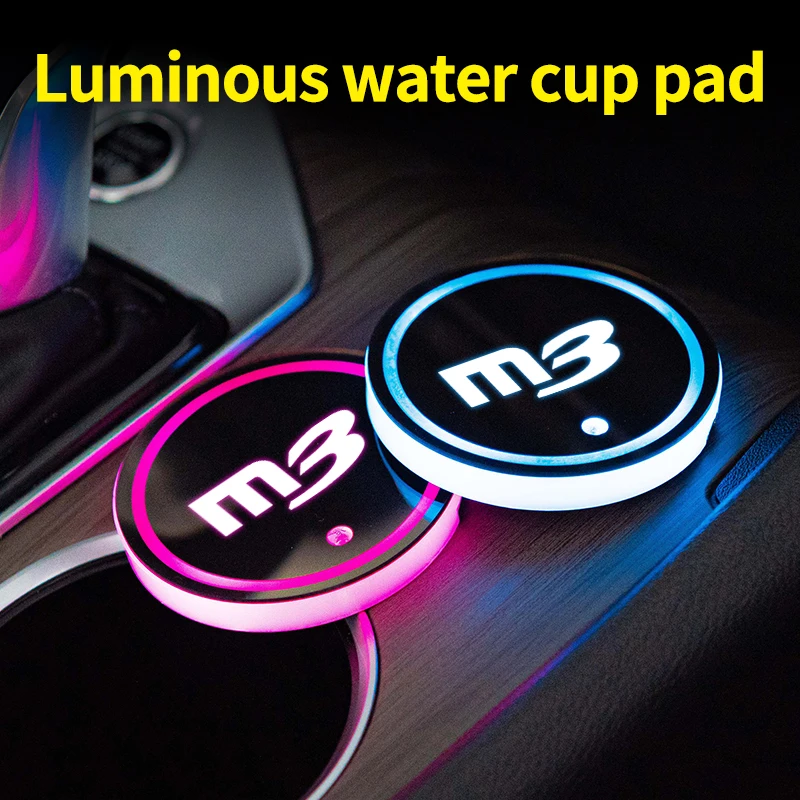 

Led Car Water Cup Mat Drink Holder for Mazda 3 Emblem Auto Interior Decorative Atmosphere Lights