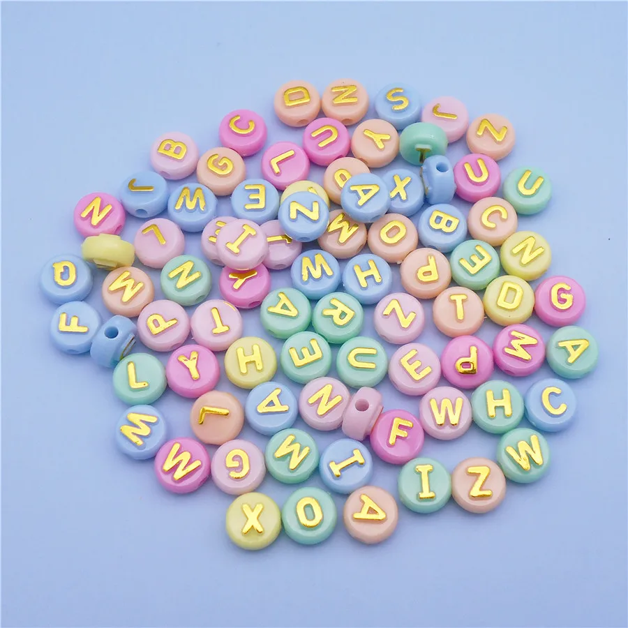 

100 шт. 10 мм Акриловые буквенные бусины Красочные случайные смешанные круглые алфавиты распорки бусины для ювелирных изделий изготовление браслета ручной работы ожерелье