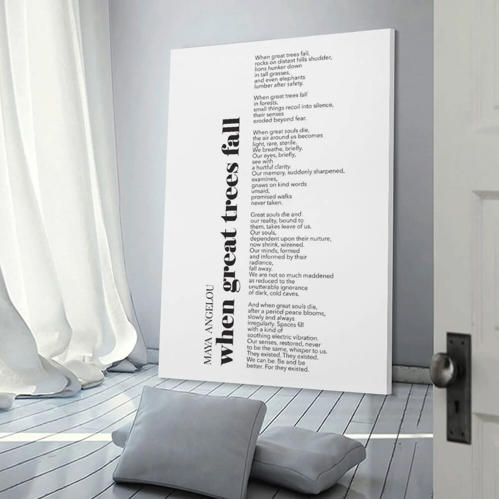 Печать на холсте &quotКогда великие деревья осень v2&quot Maya Angelou