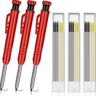 Твердый плотничный карандаш с 6 заправляемыми выводами, встроенная точилка с глубокими отверстиями, механический карандаш, маркер, набор инструментов для маркировки