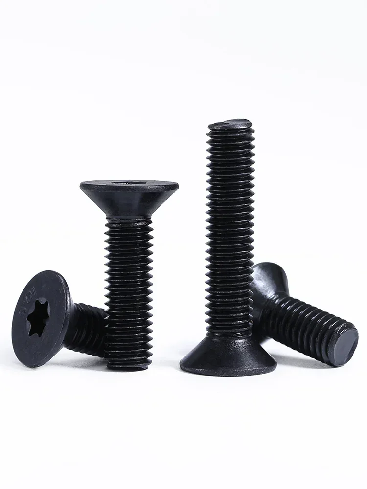 GB2673 Черный шестилопастной болт из углеродистой стали класса 10 9 винт с потайной