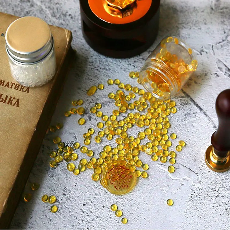 

Rubber particles transparent fire paint wax particles amber gold seal wax seal envelope clear stamps decoration