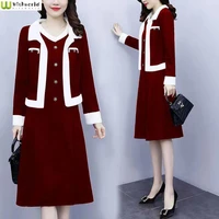 spring and autumn two piece womens dress 2022 new korean fashion leisure large size slim womens suit