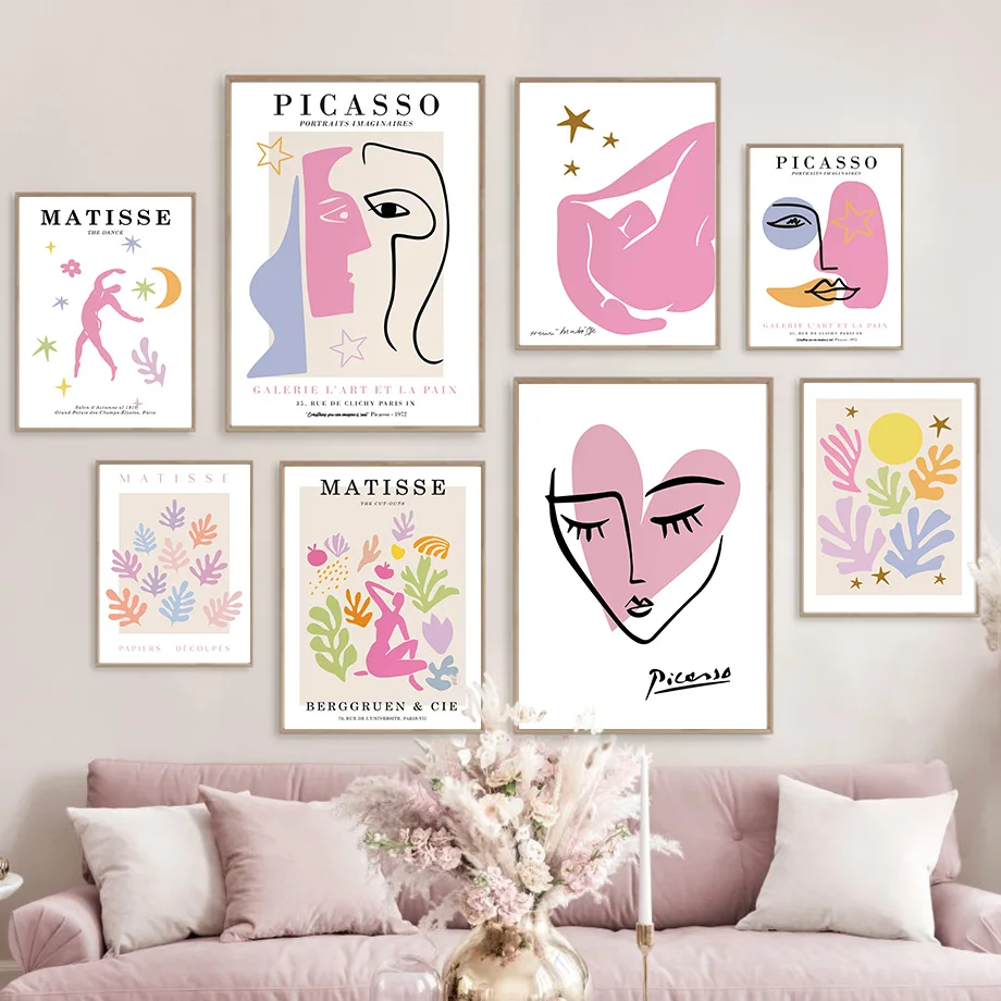 

Picasso Portraits Imaginaires Paper Cut Dance Wall Art Canvas Painting Nordic Posters And Prints Wall Pictures For Living Room