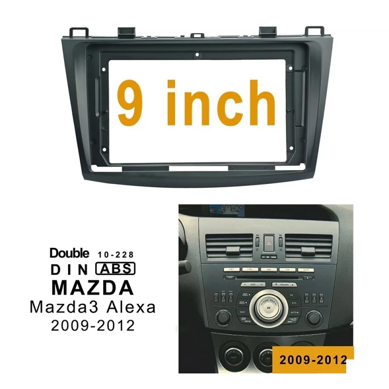 

Универсальная автомобильная радиоустановка, 9 дюймов, для mazda3 mazda 3 2009-2013, комплект рамок для автомобильного радио, панель, адаптер, рамка для ...
