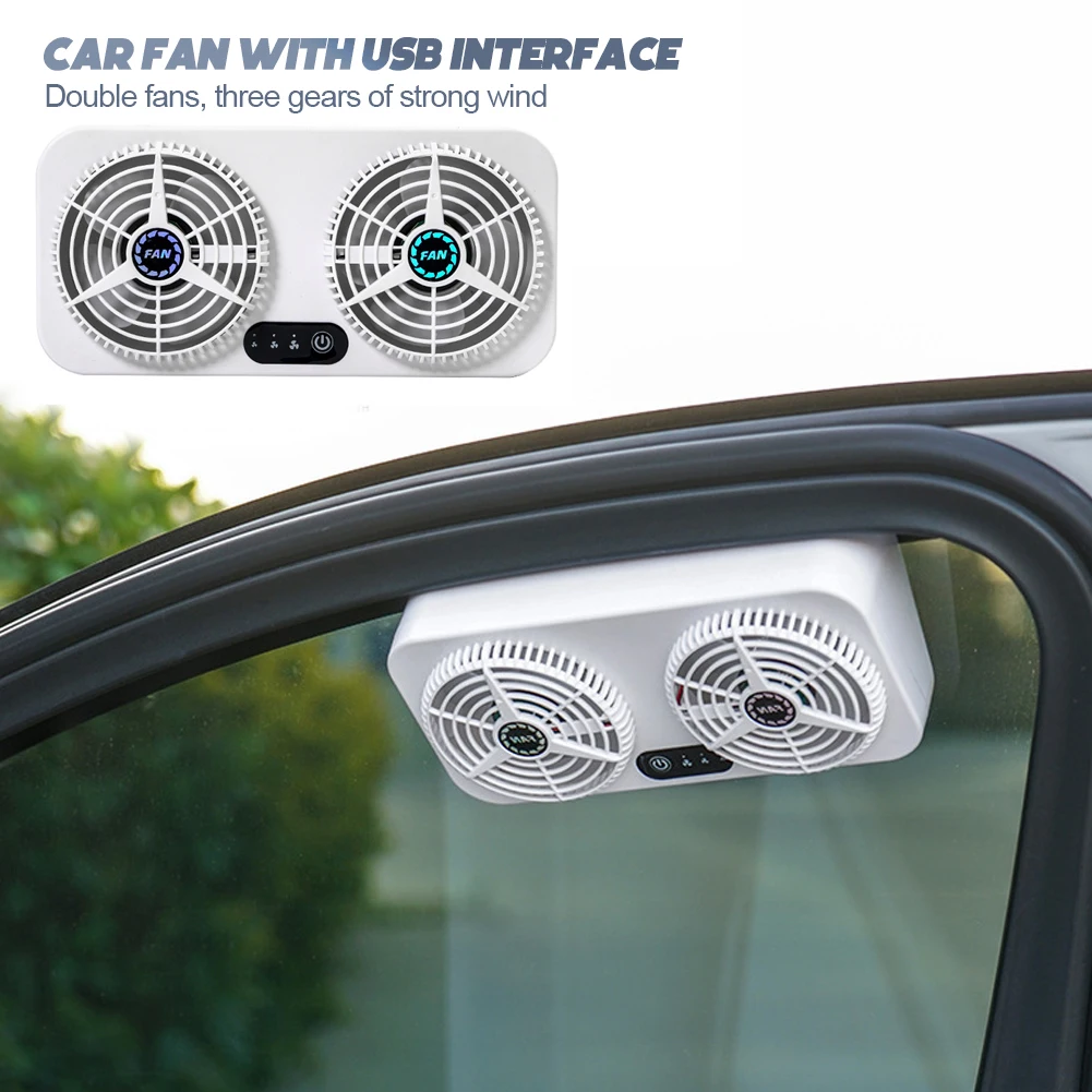 

USB Car Cooler Window Radiator Exhaust Fan Auto Air Vent Radiator Fan Ventilation Radiator Cooling System for Car Accessories