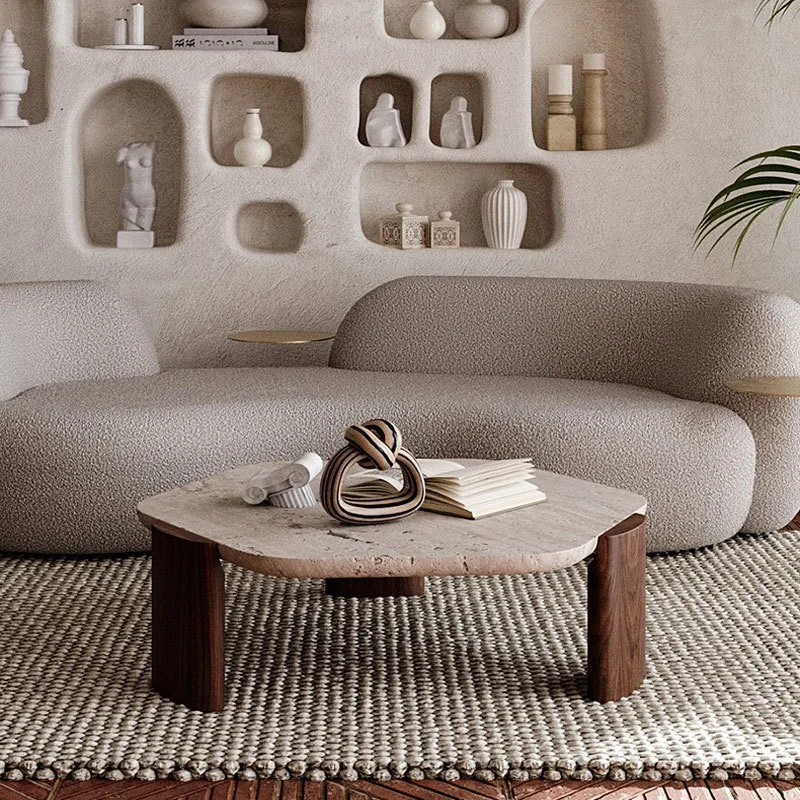 

Кофейный столик для дома, гостиной, маленькой квартиры, простой современный мраморный чайный столик, низкий дизайнерский диван, аксессуары для кофейной мебели