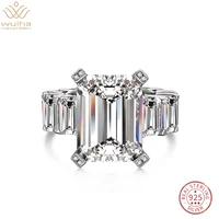 wuiha real 925 sterling silver emerald cut 16ct fancy vvs white sapphire synthetic moissanite ring for women gift drop shipping