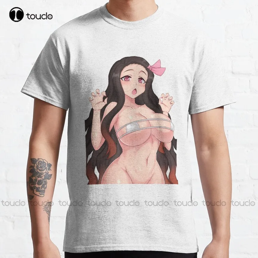 

Классическая футболка Nezuko с большой грудью, высококачественные милые элегантные Симпатичные милые Мультяшные милые хлопковые футболки, Но...