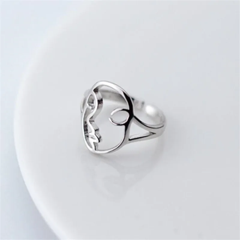 

Женское асимметричное Открытое кольцо, необычное простое асимметричное ювелирное изделие из стерлингового серебра 925 пробы, R256