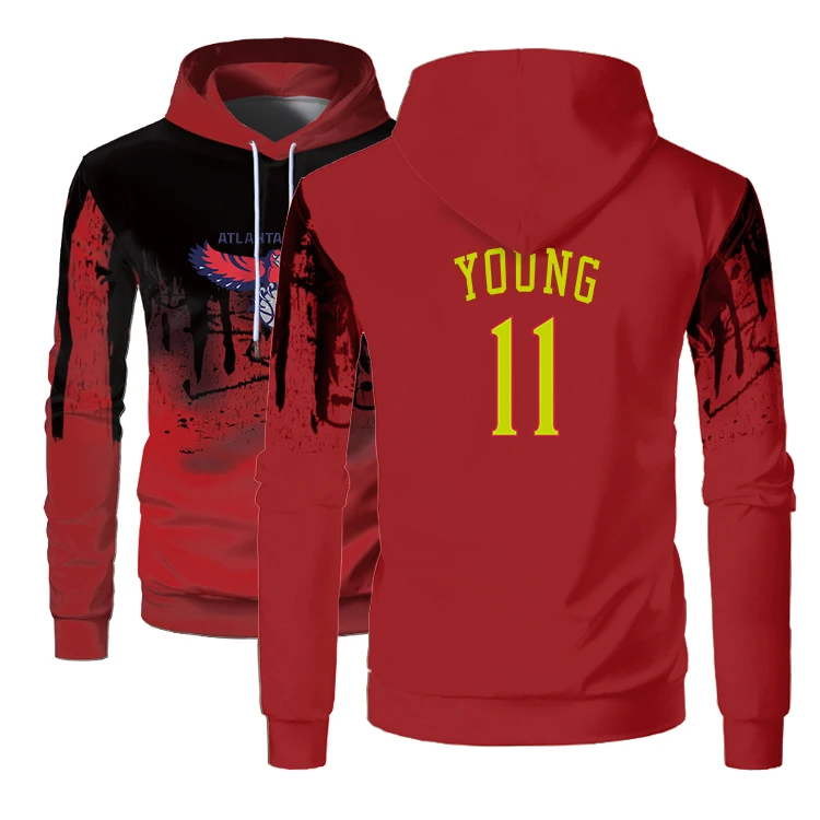 

2022 Mens New American Basketball Jersey Clothes #11 Atlanta Hawks Trae Young Sweatshirt Hoodies Graphic Ink Fashion