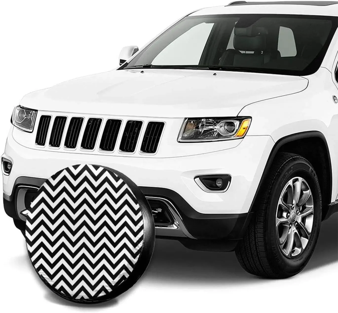 Черно-белая задняя крышка для запасных шин с шевроном водонепроницаемая