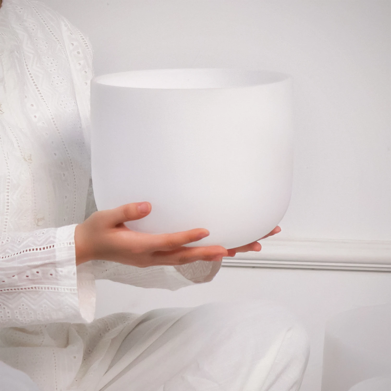 

KVKA Chakra Quartz Frosted Quartz Crystal Singing Bowl 10 Inch A# C# D# F# G#