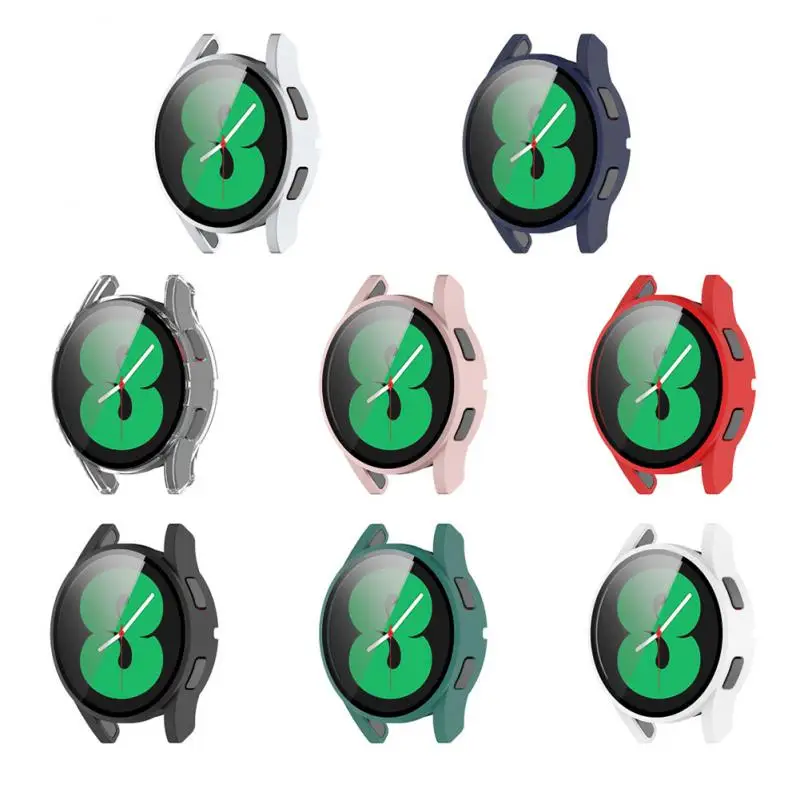 

Anti-drop Pc Tempered Film Soft Rubber Protective Case Integrated Shell 40mm/44mm Watch Case For Samsung Galaxy Watch4 Dustproof