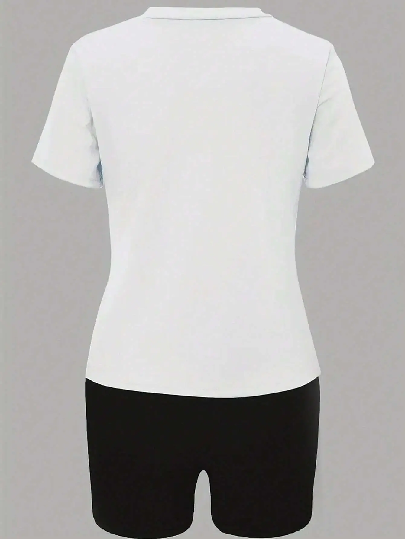 Женский хлопковый комплект из футболки и шорт с принтом медведя