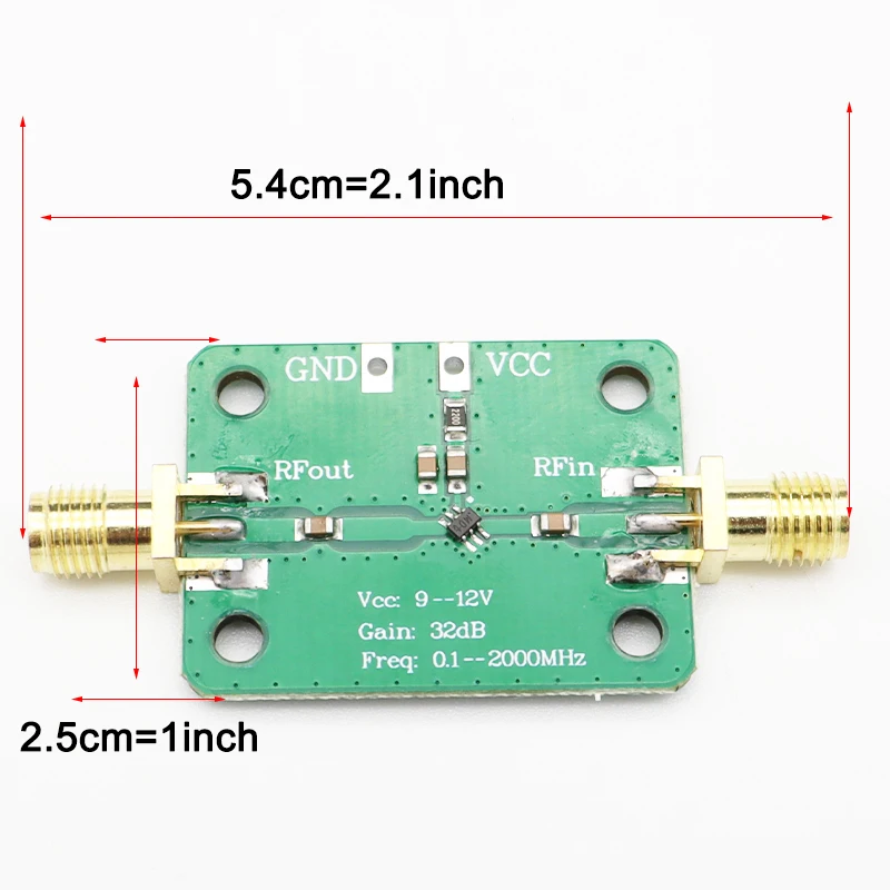 LNA 0 1-2000 МГц 32 дБ радиоусилитель 9-12 в 27 ма низкий уровень шума Используется для