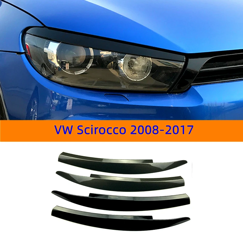 

For VW Scirocco 2008-2017 Car Headlight Lamp Eyebrow Decoration Car Sticker Decorative Cover Car Styling Modification 2pcs
