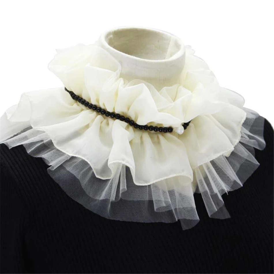 жабо на шею. съемный белый воротник. воротник-жабо. викторианская эпоха готика. высокий жабо.