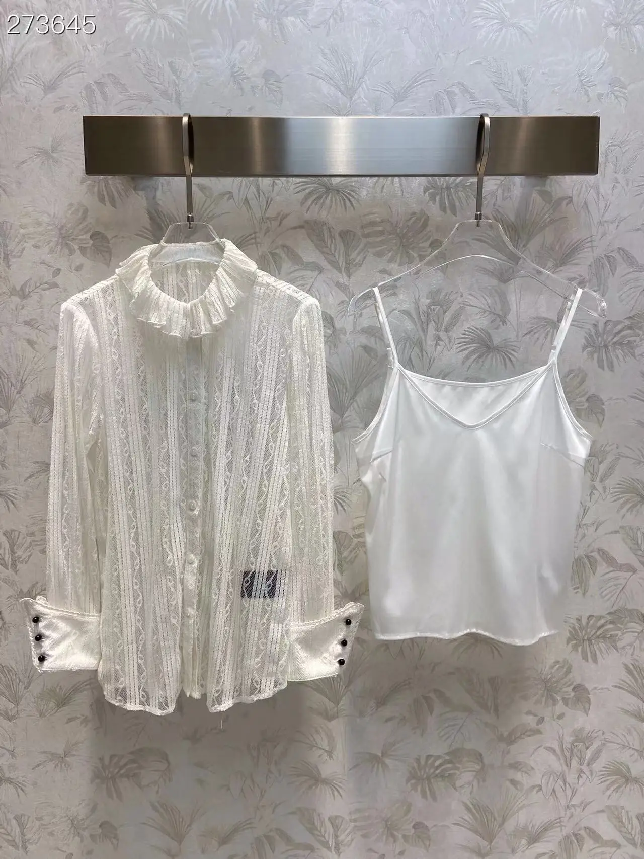 

Fyion Fashion Luxury Blouse 2022 Summer Spring New Design Women Runway Lace High Quality Single Breasted Blouse