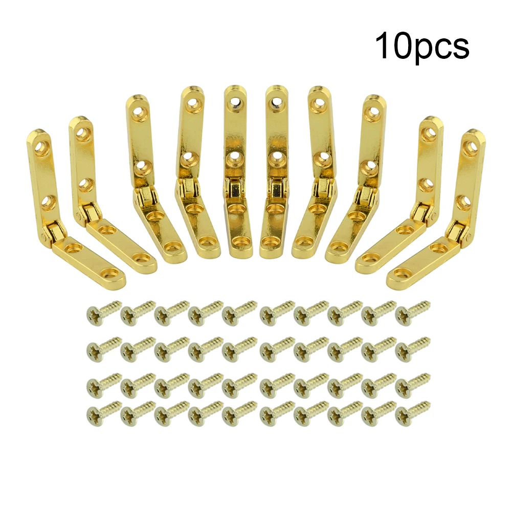 

10pcs 90 Degree Hinges Wooden Box Zinc Alloy Hinge Folding Hinges With Screws Jewellery Case Cabinet Furniture Hardware
