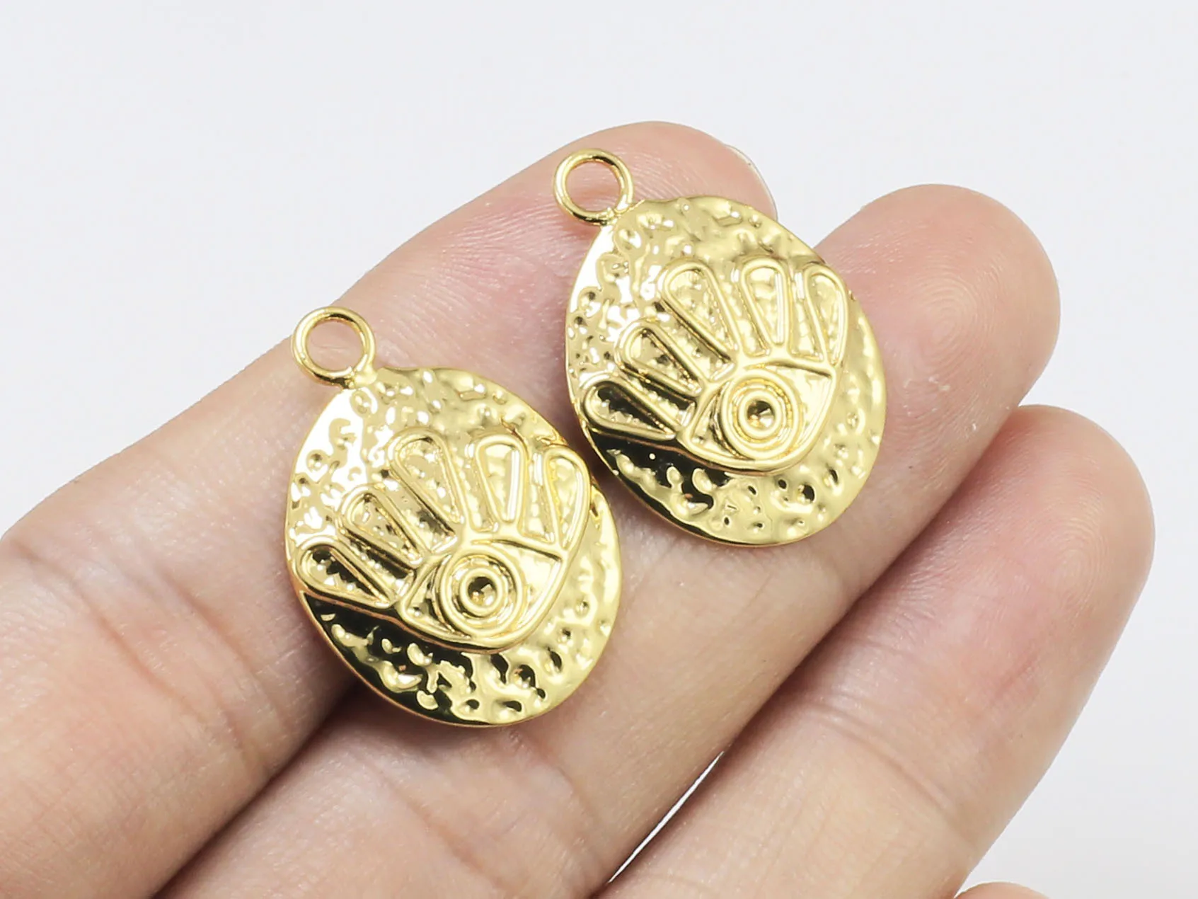 6 шт., подвески для глаз, съемные подвески для сережек с настоящим золотым покрытием, 3 мм, аксессуары для сережек, изготовление ювелирных изделий-G1041