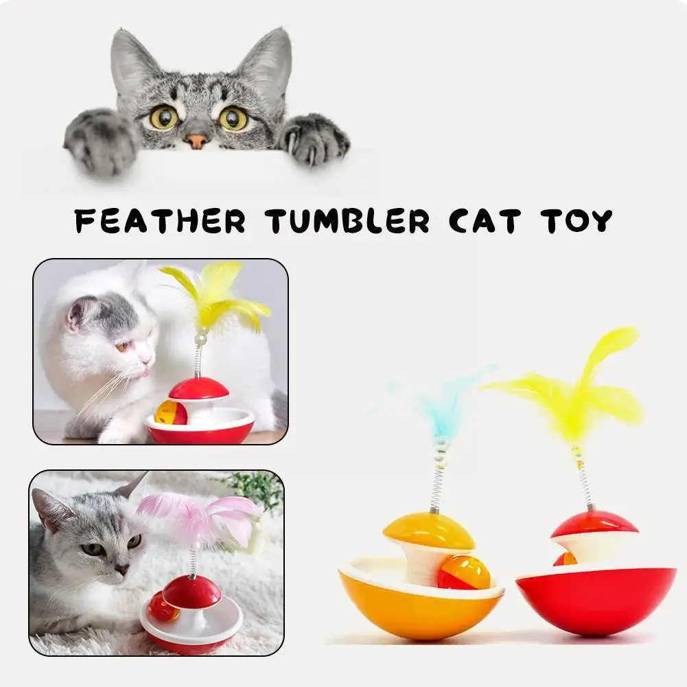 

Feather Tumbler Plastic Toy With Ball Interactive Toys For Indoor Feather Toys Moving Tumbler Toy For /k Z4l4
