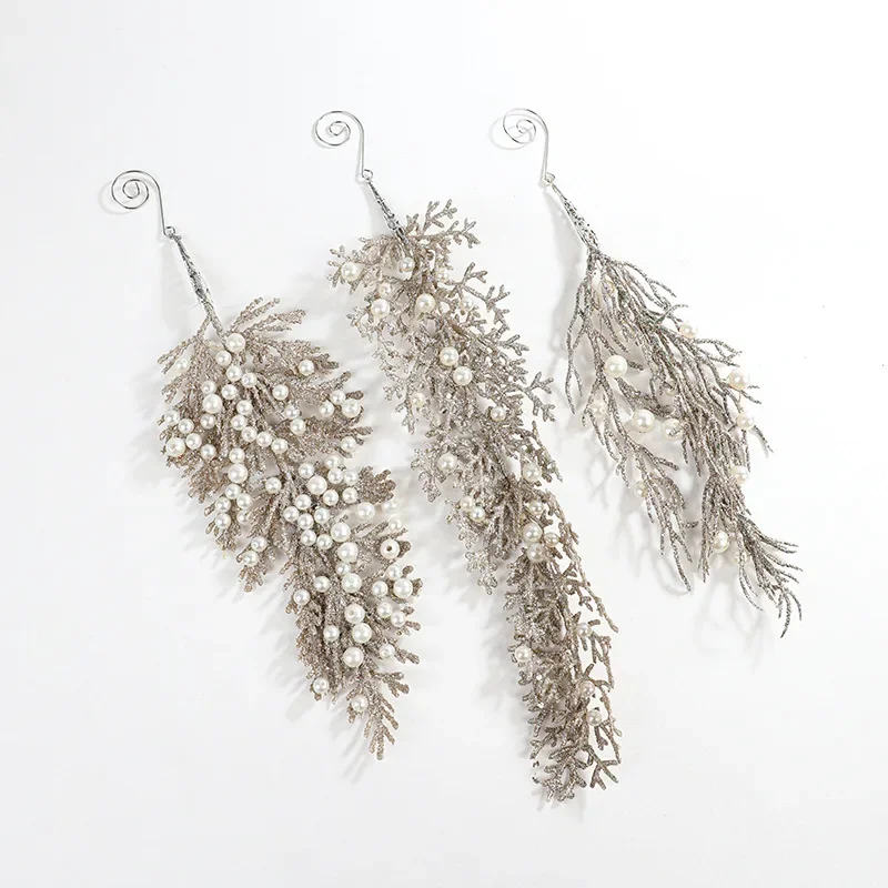 Подвеска в виде рождественской елки жемчуг пластиковые листья кипариса сделай