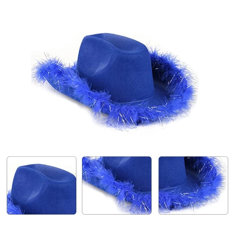 

Cowboy Hat Fedora Feather Cowgirl Hat Western Cowboy Hat Bachelorette Party Hat
