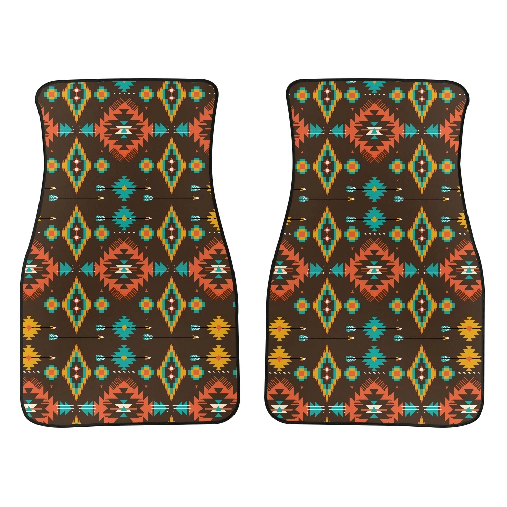 

Hot Sales Tribal Aztec Print Floor Mats for Car Weather Auto Protects Horse 2pcs Set Vehicles Carpet Non Slip Car Accessories