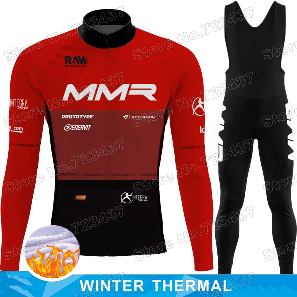 

Зима 2022 г., MMR, комплект из Джерси для езды на велосипеде в Испании, зимняя мужская термальная куртка для шоссейного велосипеда, костюм для ез...