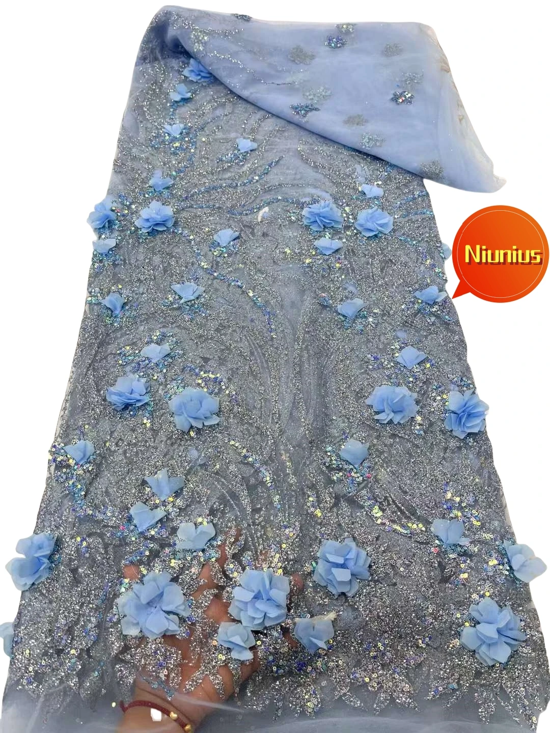 Новинка 2024 лучшее качество мягкая изящная элегантная 3D аппликация тюль кружево с