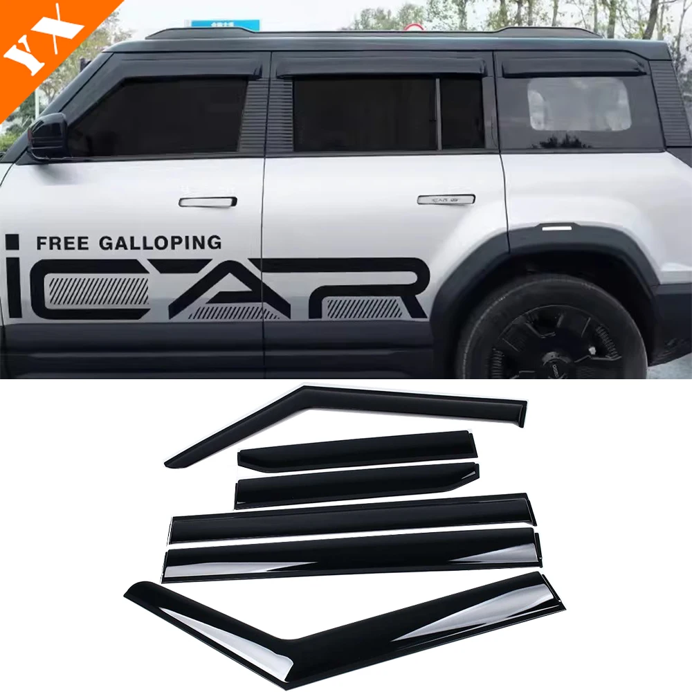 

Для Chery JAECOO J6 Icar 03 2024-2025 хромированная отделка для автомобильного окна солнцезащитный козырек защита от дождя декоративная наклейка крышка Украшение