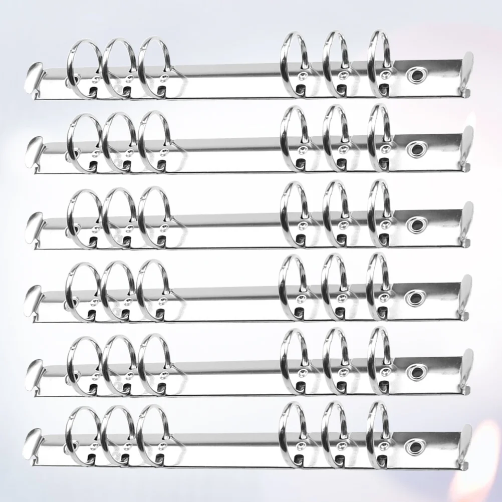 

6pcs 6 Hole Ring Binder Mechanisms Replacement Metal Clip Ring Binder for Paper Storage Folder Planner Accessories