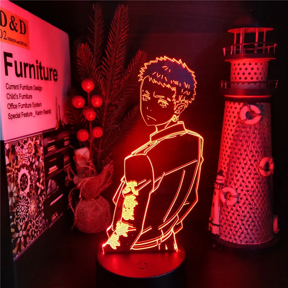 

Tokyo Revengers 3D Lamp Takashi Mitsuya Tokyo Manji Anime Figure LED Night Light Home Decoration Manga Lampara Neon Sunset Lampe