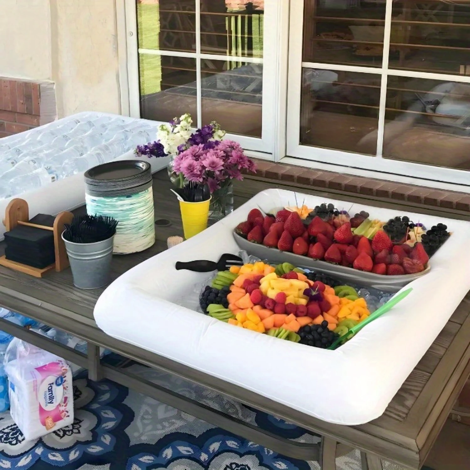 1 шт. надувной поднос-холодильник для напитков поплавок из ПВХ летней вечеринки