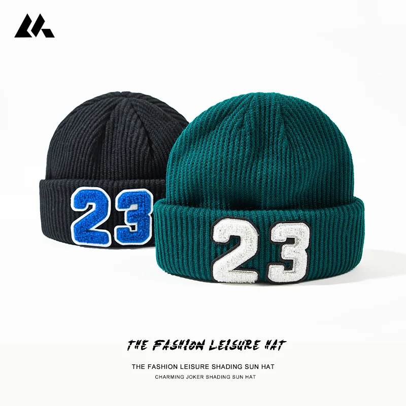 

Knitted Sleeve Cap Winter Warm Autumn and Winter Woolen Hat Men's Fashion Net Red Closed Toe Beanie Hat Bonnets for Women