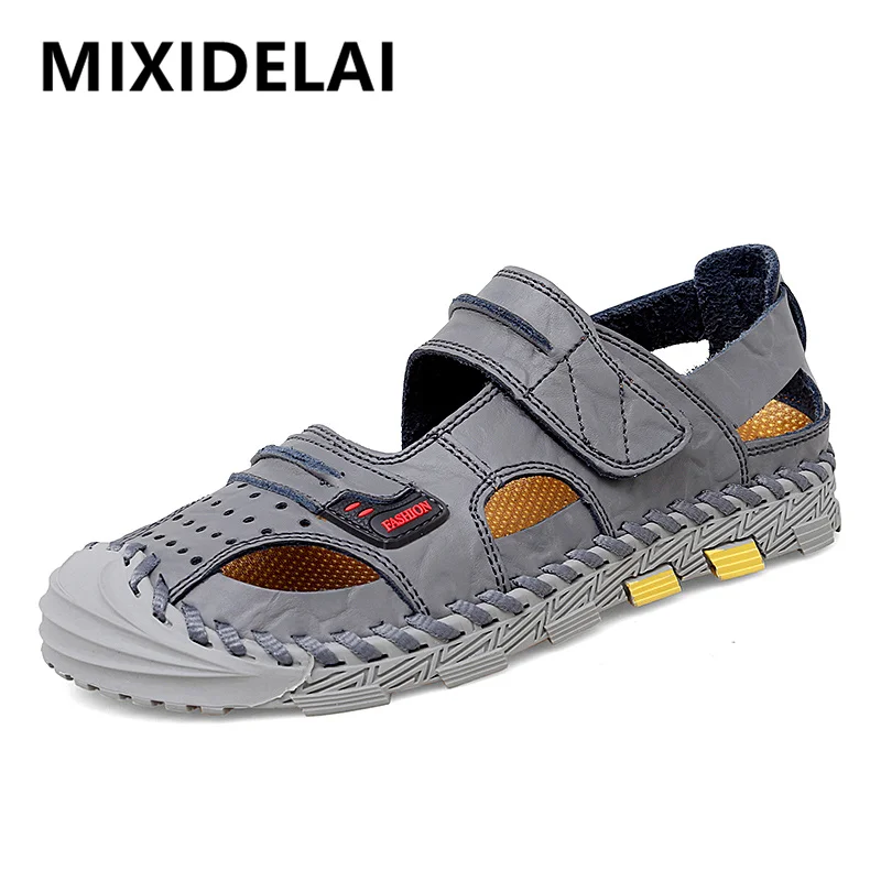 

New Summer Genuine Leather Men's Sandals Outdoor Non-slip Men's Beach Sandals Breathable Men Roman Sandals Fashion Men Sneakers