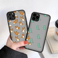 lovely animals dinosaurs phone case for iphone 13 12 11 8 7 plus mini x xs xr pro max matte transparent cover