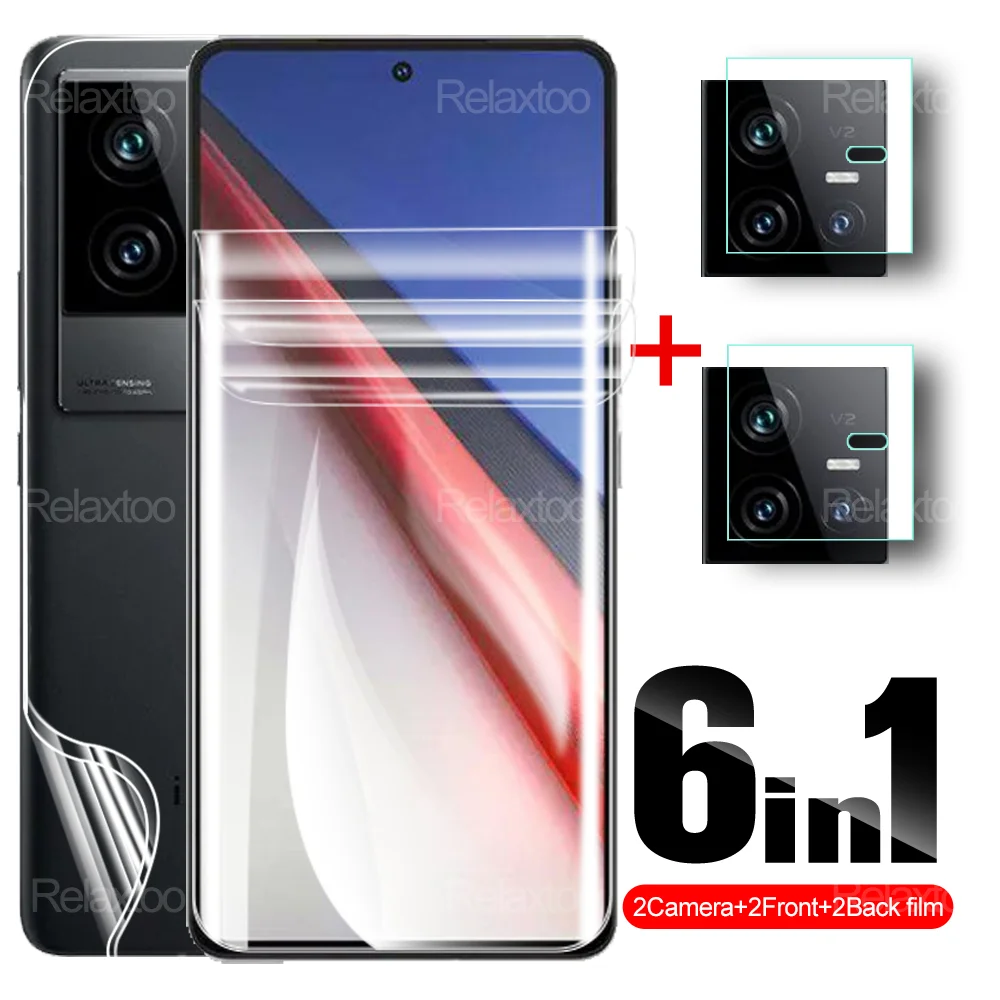 

6in1 Soft Hydrogel Film For Vivo iQOO 11 Pro 5G 11Pro V2254A iQOO11 V2243A 6.78'' Front Back Cover Screen Protector Lens Glass