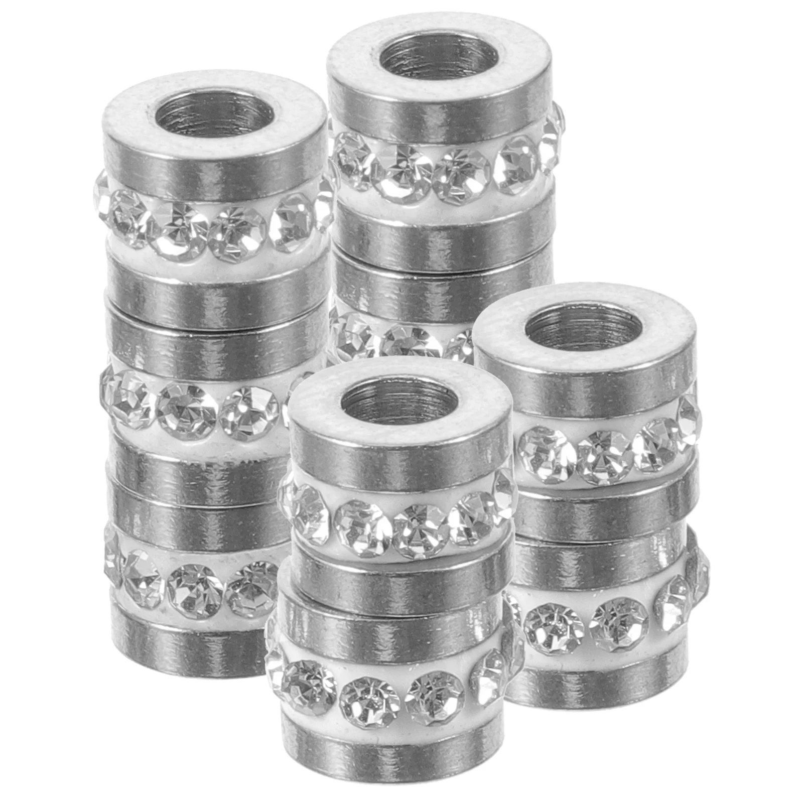 

10 Pcs Decorate Spacer Beads DIY Crafts Chic Jewelry Stainless Steel Bracelet Making Bracelets Diamond Metal Charms