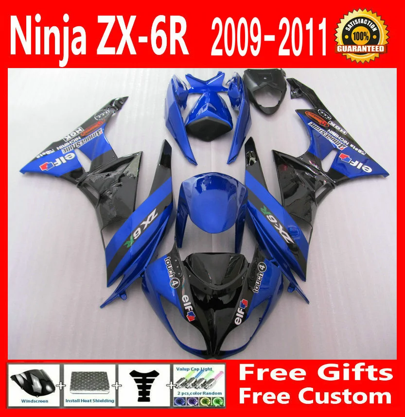 Дешево! Темно-синий обтекатель Φ 2009 2011 2010 комплект обтекателей для Kawasaki ninja ZX6R 09 10