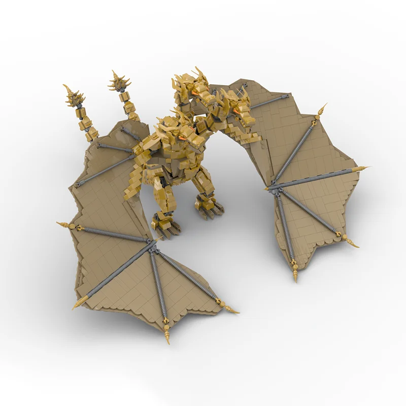 1935 шт. MOC фильм Годзилла Король монстров Ghidorah строительные блоки модель DIY