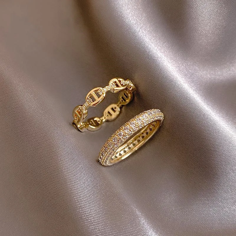 

Diamond Ring Female Titanium Steel Gold Plated Jewelry