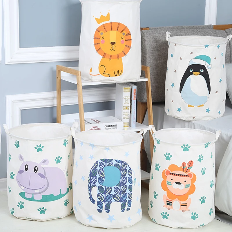 

1pc Cloth Art Folding Animal Dirty Clothes Toys Storage Bucket Household Storage Basket Dirty Clothes Laundry Basket 40*50cm