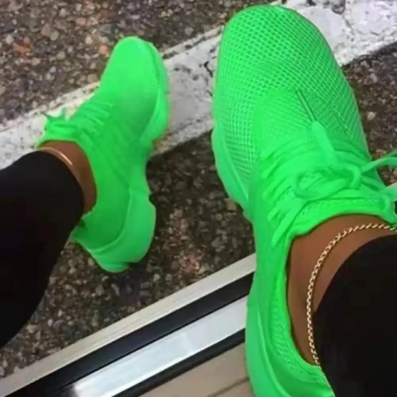 Women Shoes Spring Summer Sneakers Mesh Breathable Casual Female Green Ladiesnon-slip  Plus Size 43 Designer Sneakers for Women