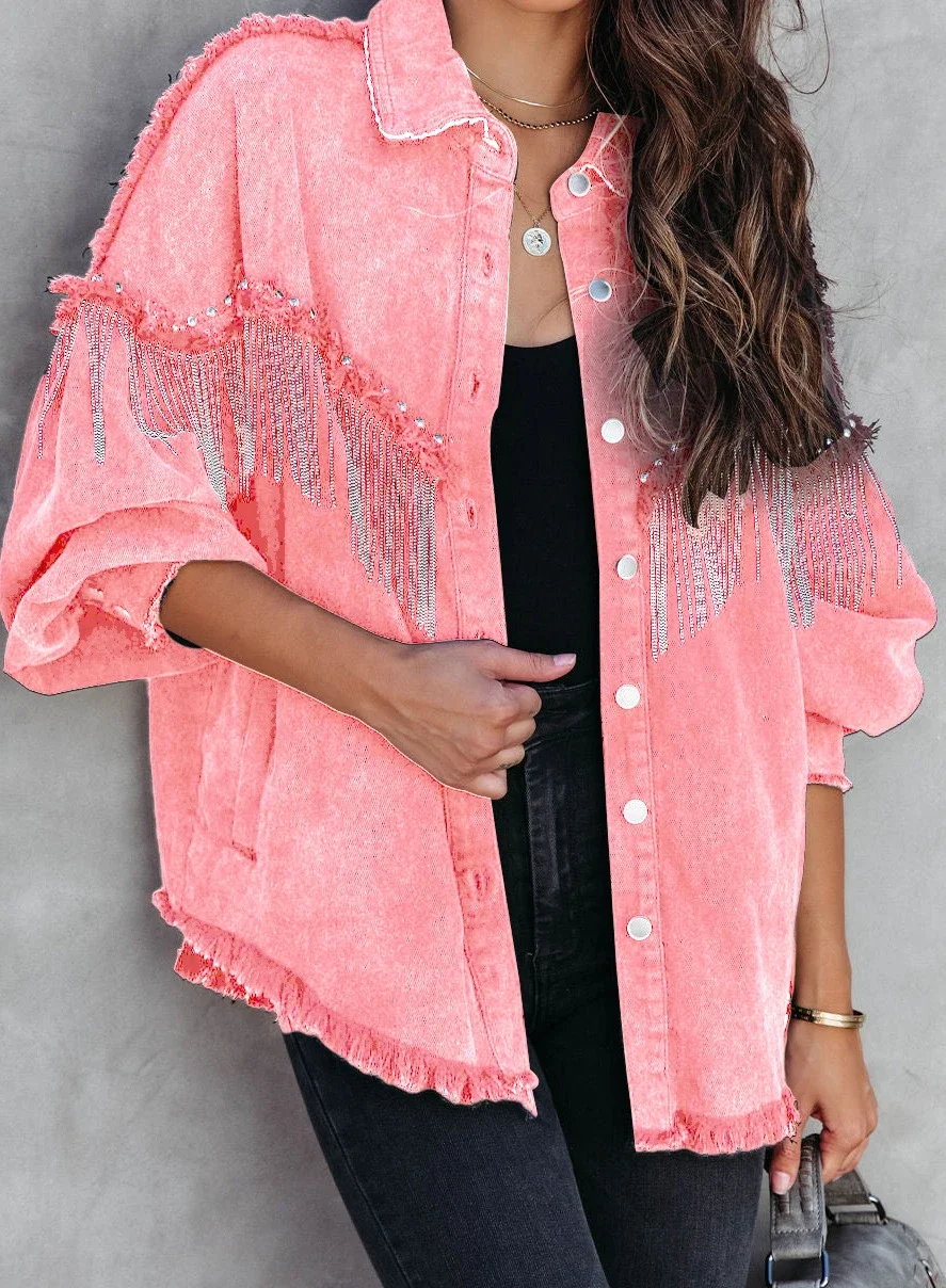 Джинсовое пальто женское весенне-осеннее хлопковое Ropa винтажные джинсы с